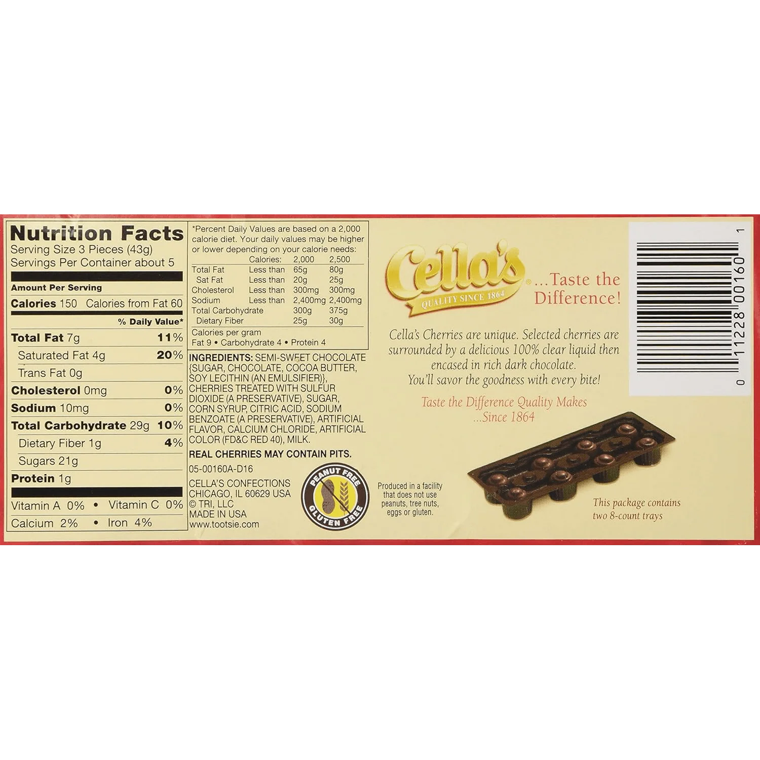 Cella's Dark Chocolate Covered Cherries (8 oz. / 16 ct. Box) - Image 3