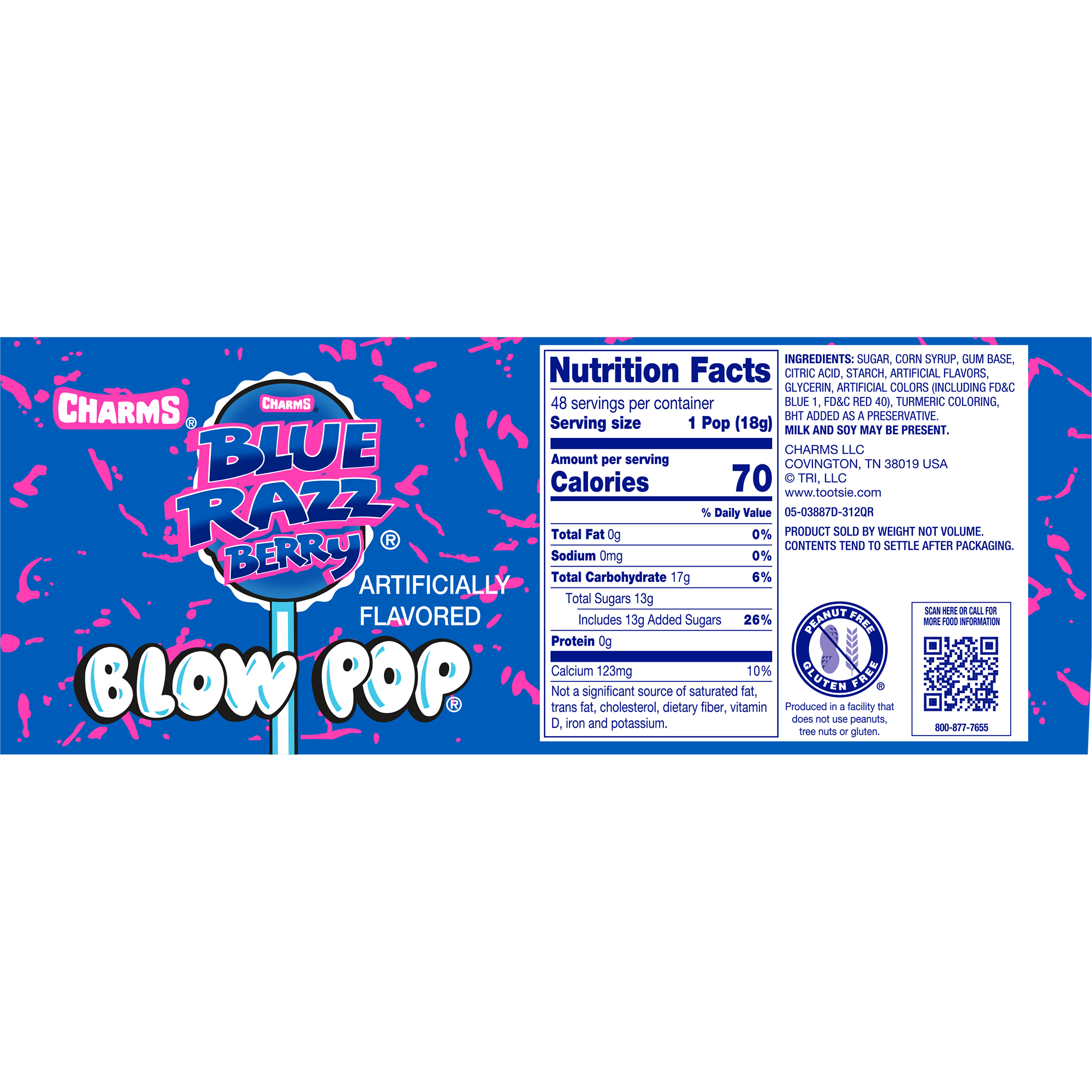 Charms Blow Pop Blue Razz Berry (48 ct. Box) - Image 3