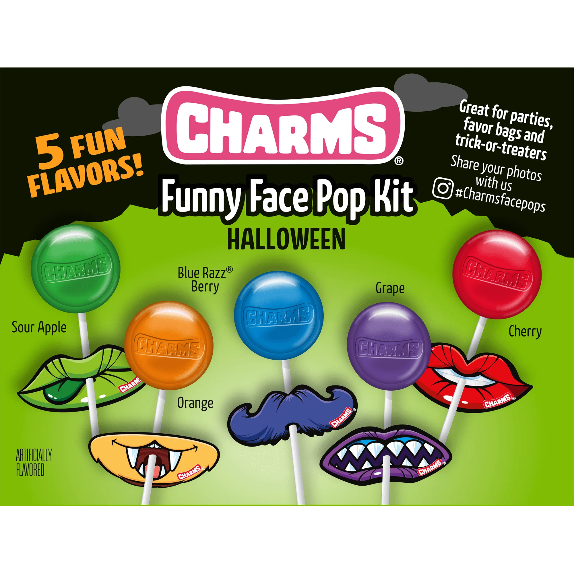 Charms Funny Face Pops Kit (6.35 oz. / 30 ct. Box) - Image 3