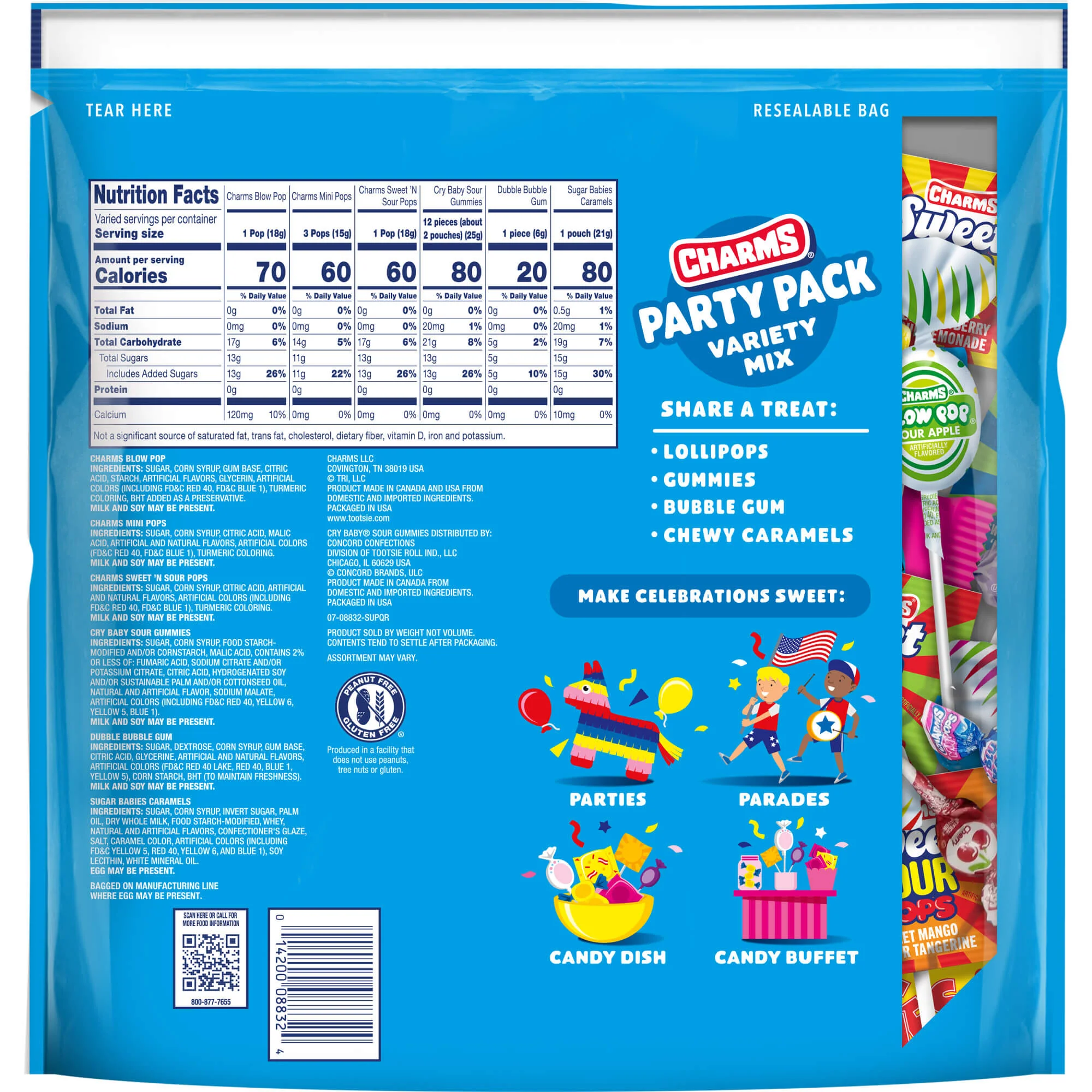Charms Party Pack Assorted Candy Mix, 2 lb. Bag - Image 3