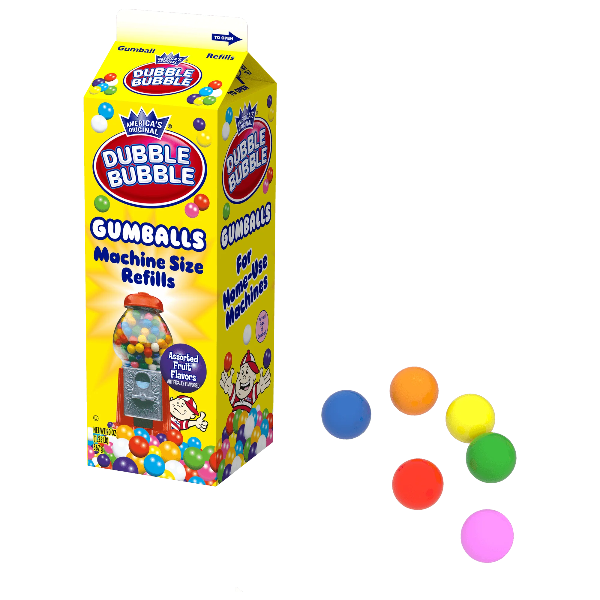 Dubble Bubble Assorted Gumballs (20 oz. Refill Carton)