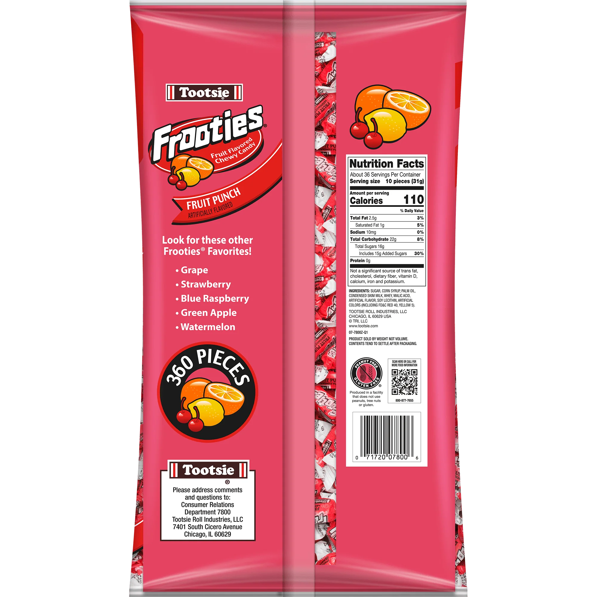 Frooties Fruit Punch Chewy Candy (38.8 oz. / 360 ct. Bag) - Image 3