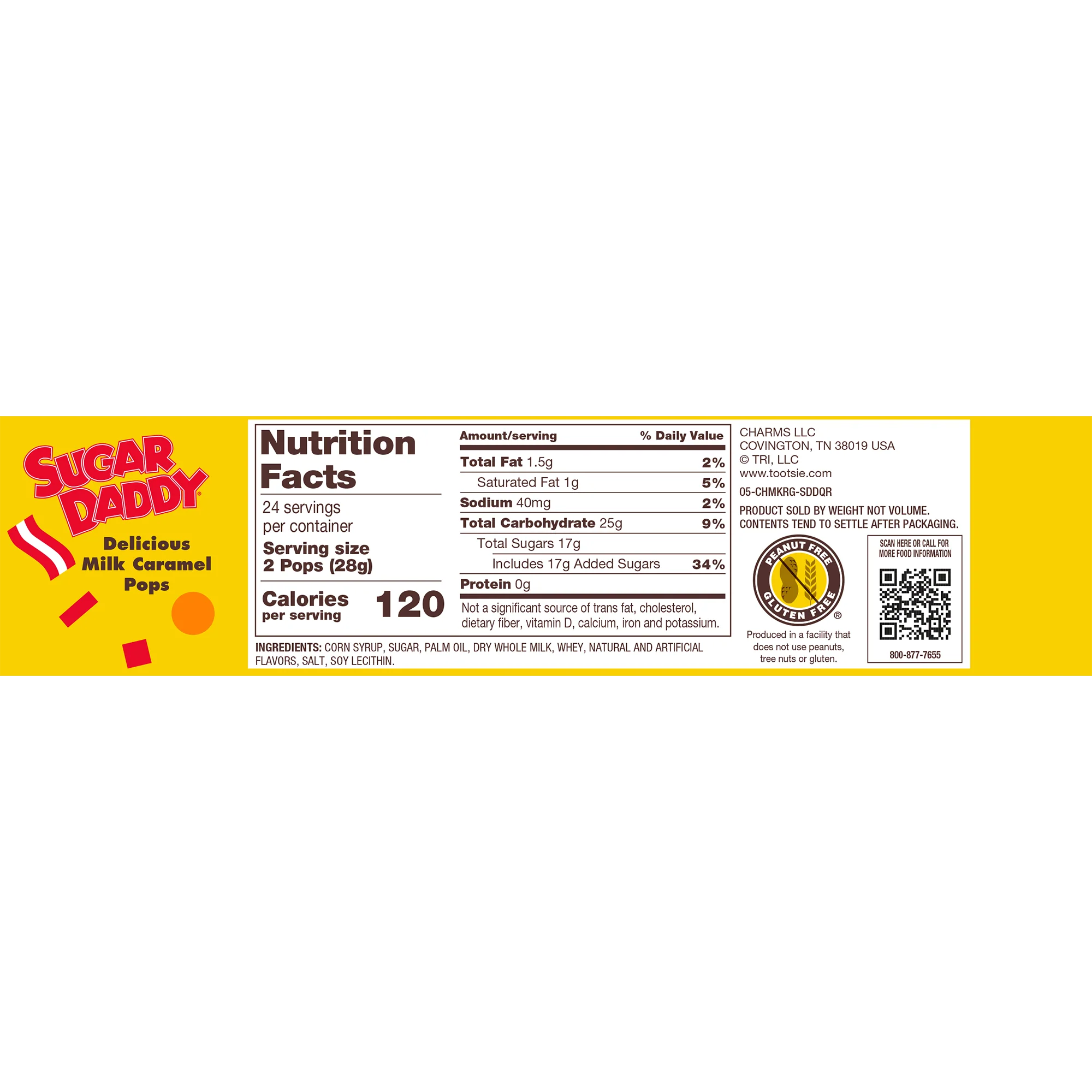 Sugar Daddy Milk Caramel Pops - Fun Size (22.3 oz. / 48 ct. Box) - Image 3