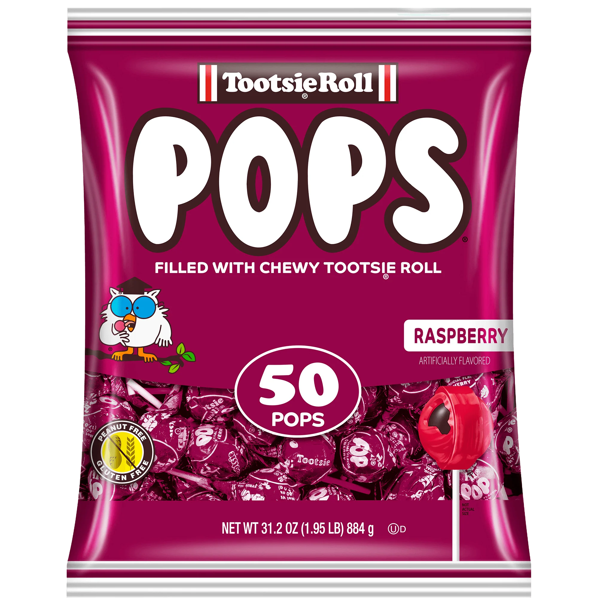 Tootsie Pops Raspberry Flavor, 50 ct. Bag